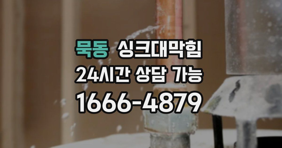 묵동 싱크대 뚫기