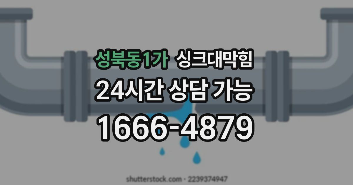 성북동1가 싱크대 뚫기