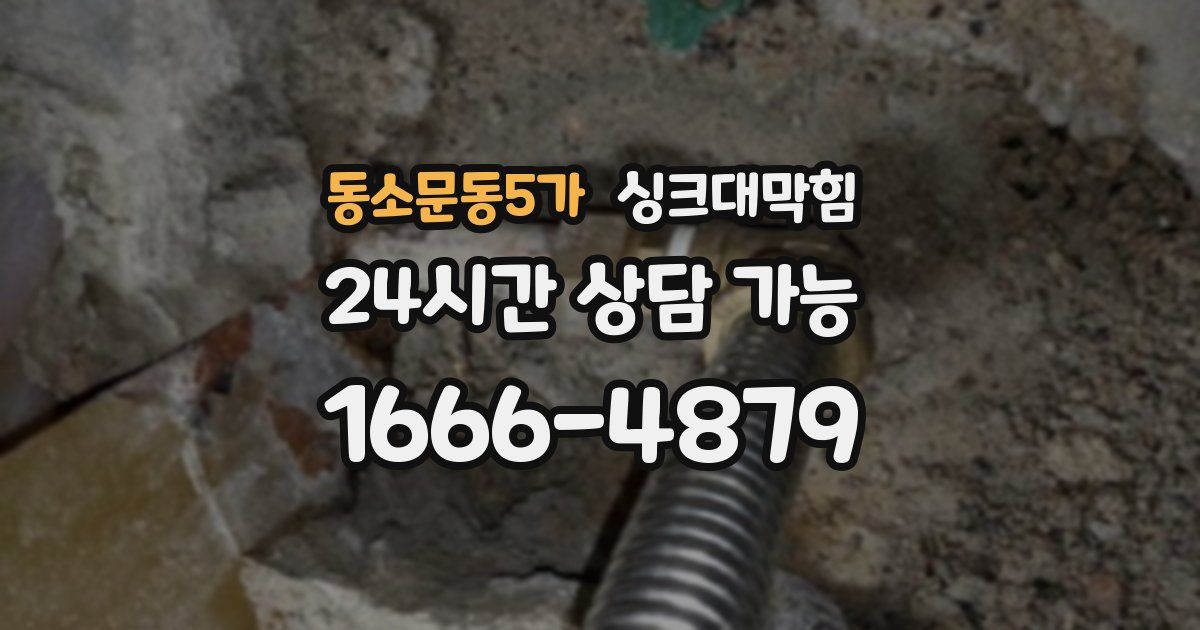 동소문동5가 싱크대 뚫기