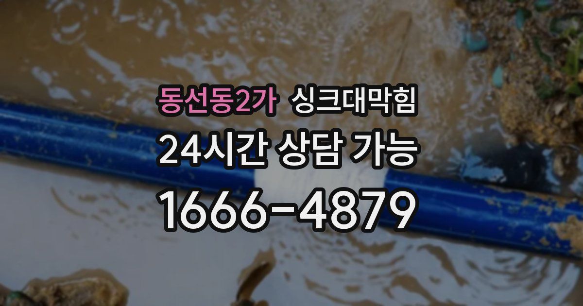 동선동2가 싱크대 뚫기