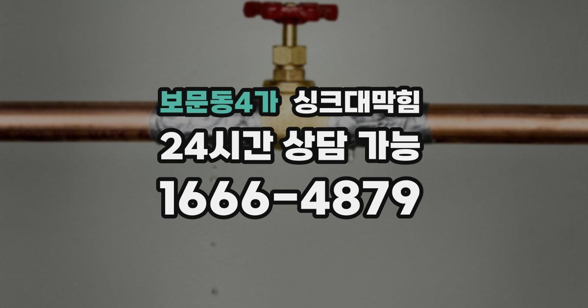 보문동4가 싱크대 뚫기