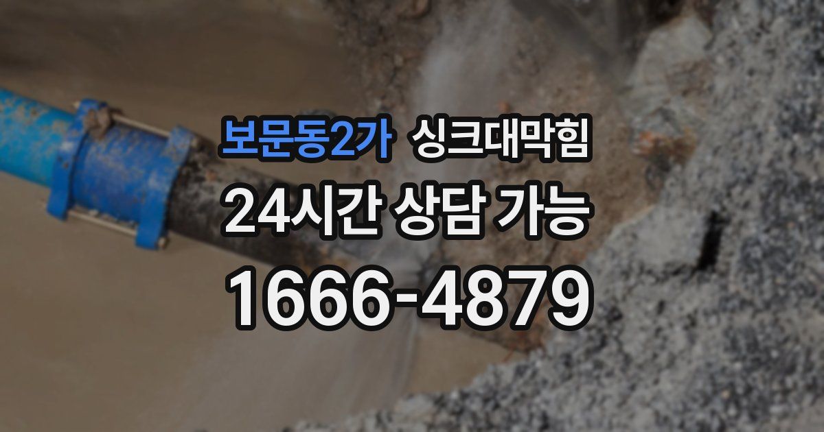 보문동2가 싱크대 뚫기