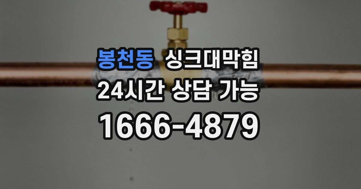 봉천동 싱크대 뚫기