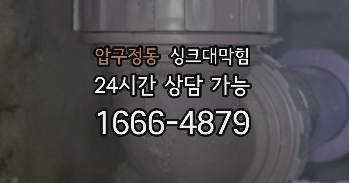 압구정동 싱크대 뚫기