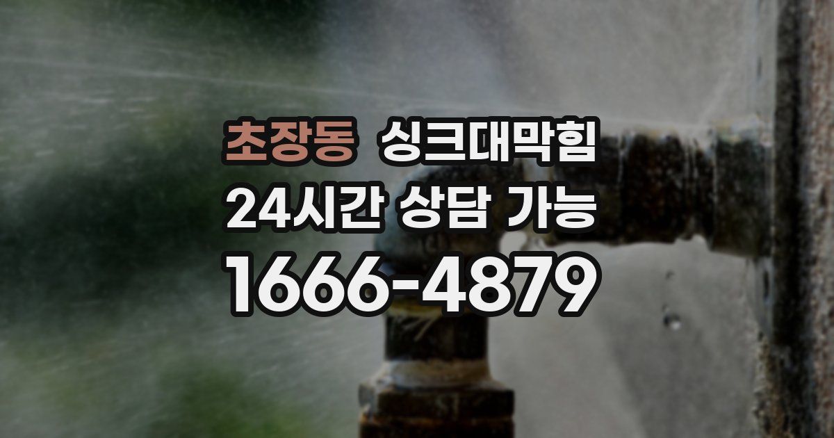 초장동 싱크대 뚫기