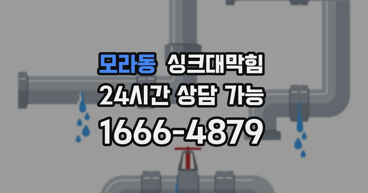 모라동 싱크대 뚫기