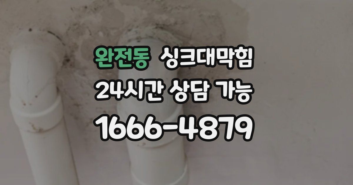 완전동 싱크대 뚫기