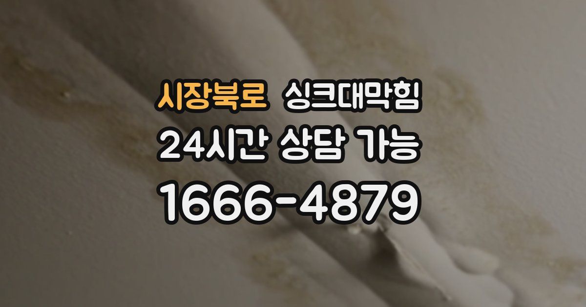 시장북로 싱크대 뚫기