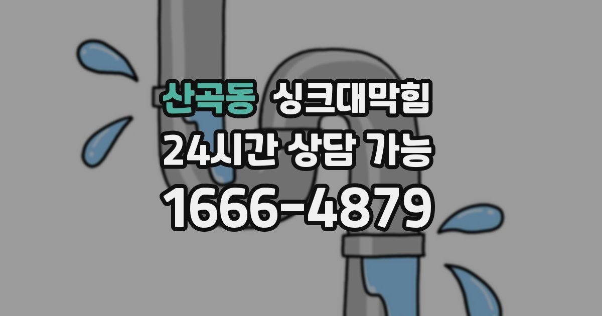 산곡동 싱크대 뚫기