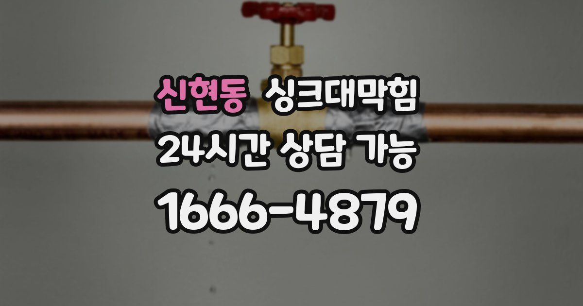 신현동 싱크대 뚫기
