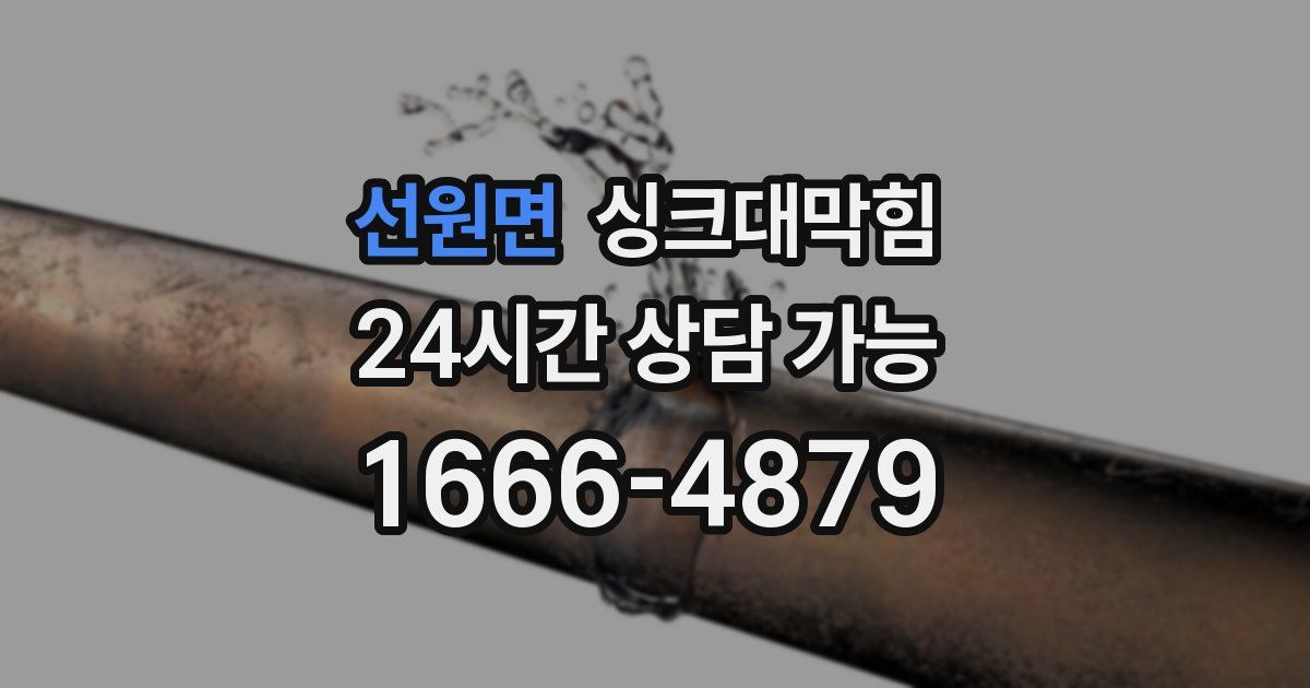 선원면 싱크대 뚫기