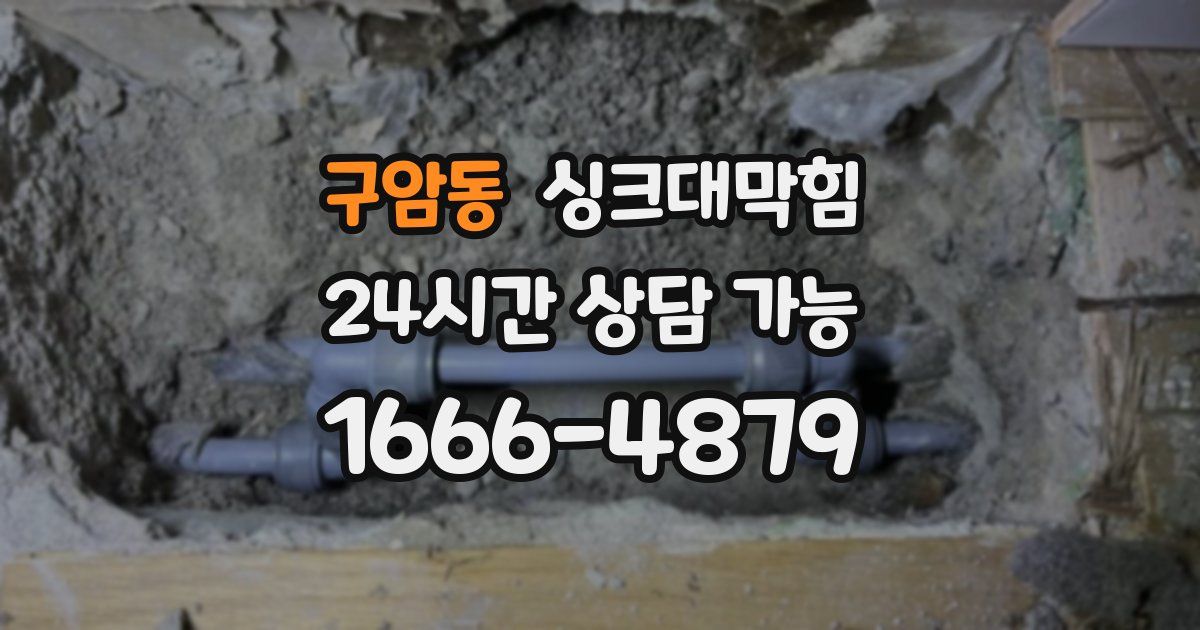 구암동 싱크대 뚫기