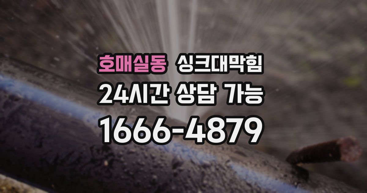 호매실동 싱크대 뚫기