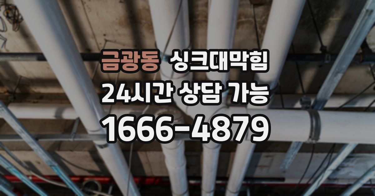 금광동 싱크대 뚫기