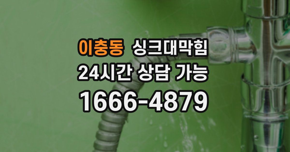 이충동 싱크대 뚫기