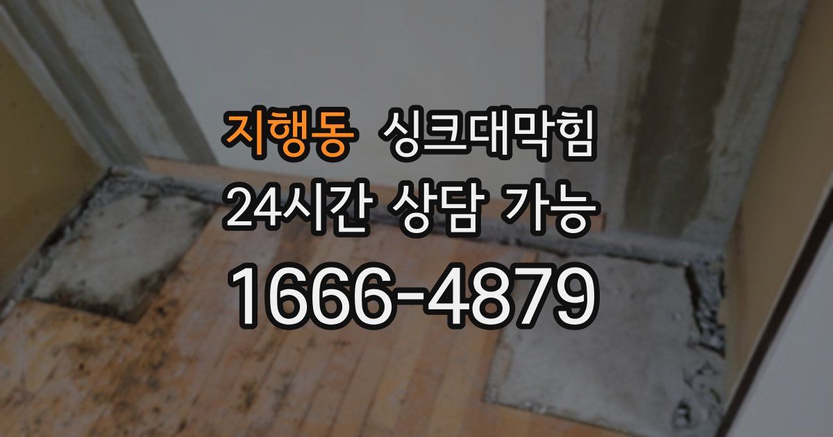 지행동 싱크대 뚫기