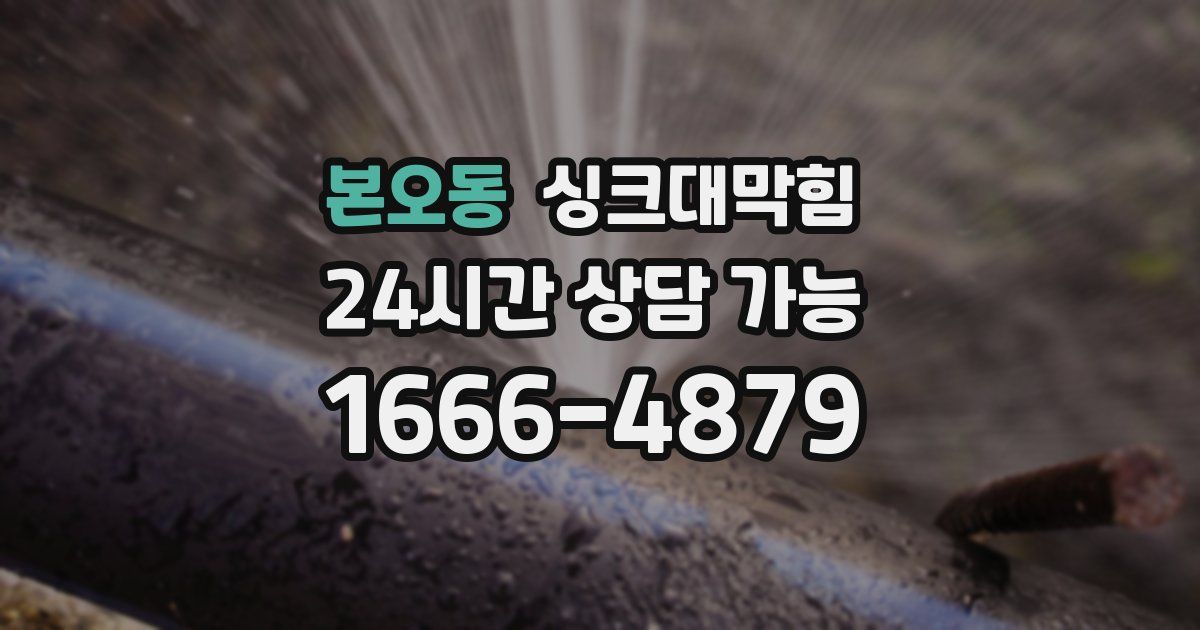 본오동 싱크대 뚫기