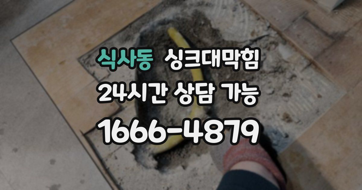 식사동 싱크대 뚫기