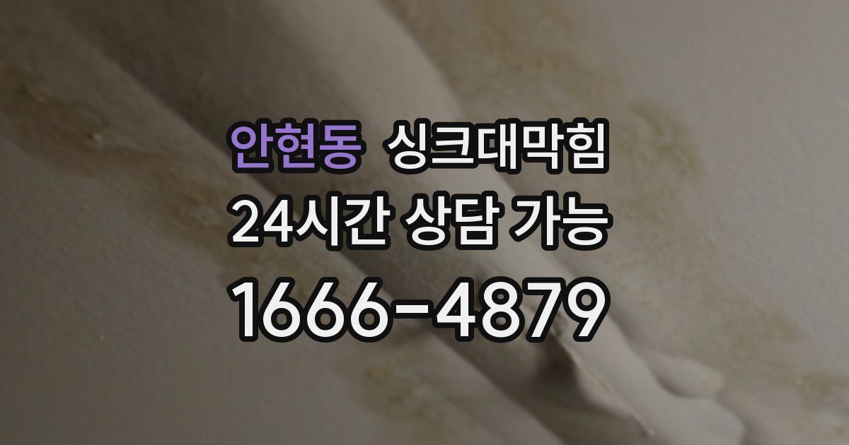 안현동 싱크대 뚫기