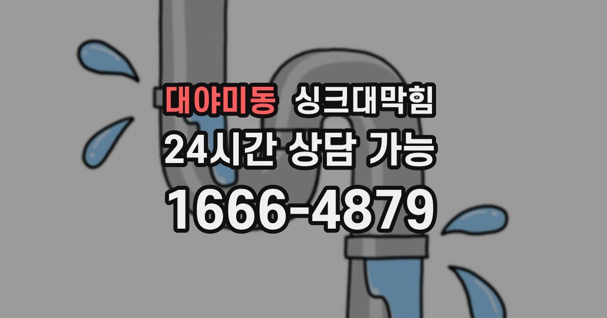 대야미동 싱크대 뚫기