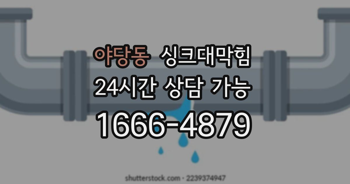 야당동 싱크대 뚫기