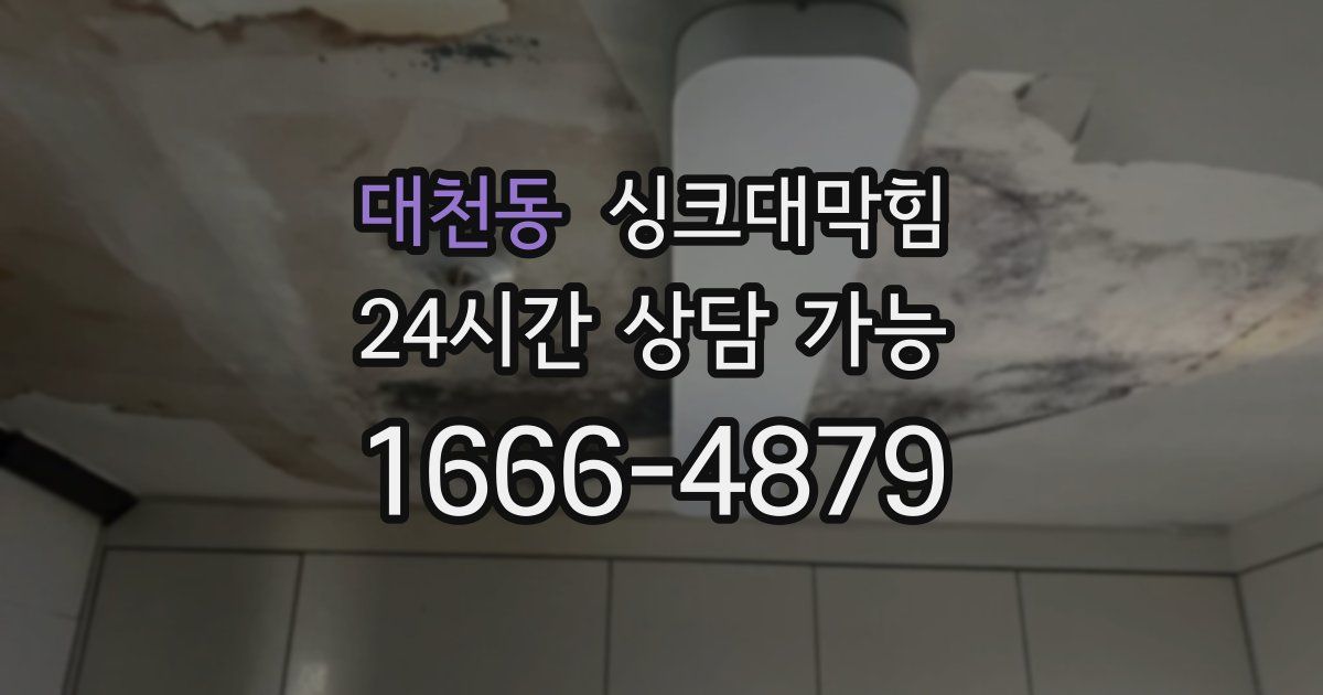 대천동 싱크대 뚫기