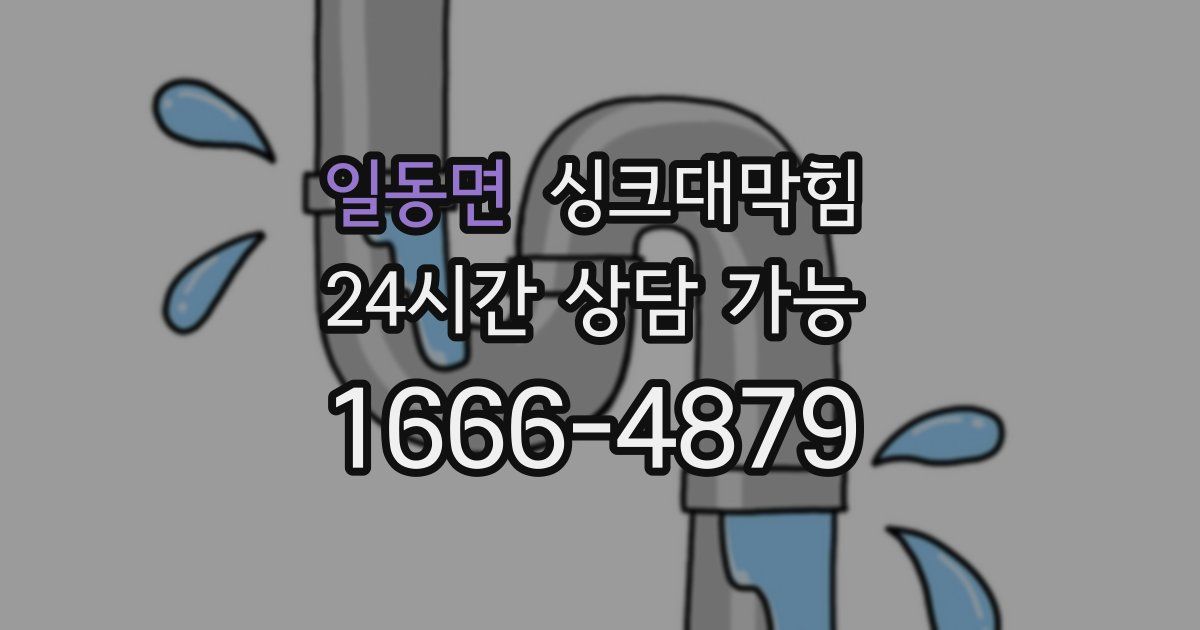 일동면 싱크대 뚫기