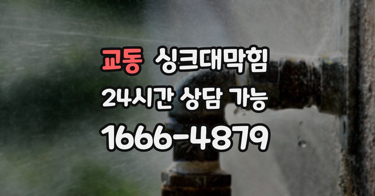 교동 싱크대 뚫기