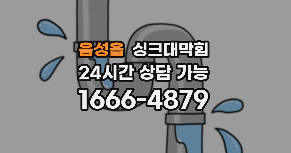 음성읍 싱크대 뚫기
