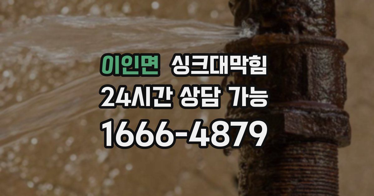 이인면 싱크대 뚫기