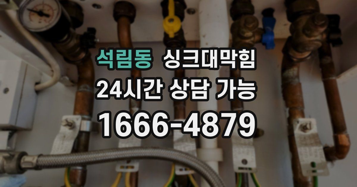 석림동 싱크대 뚫기