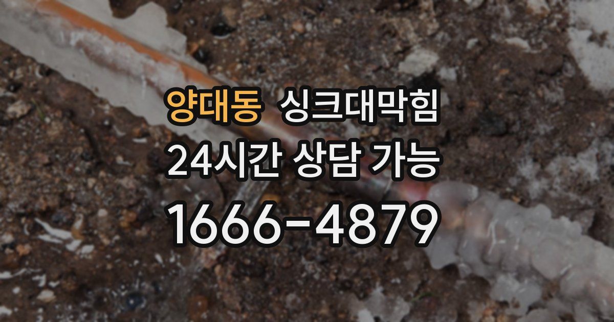 양대동 싱크대 뚫기