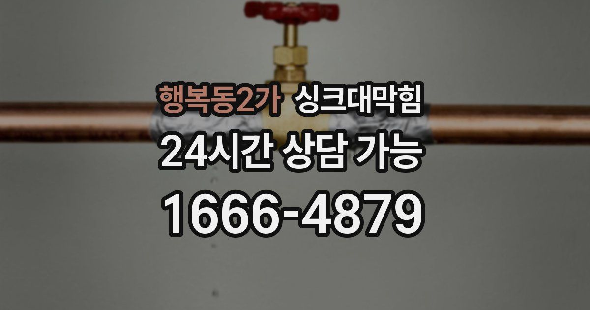 행복동2가 싱크대 뚫기