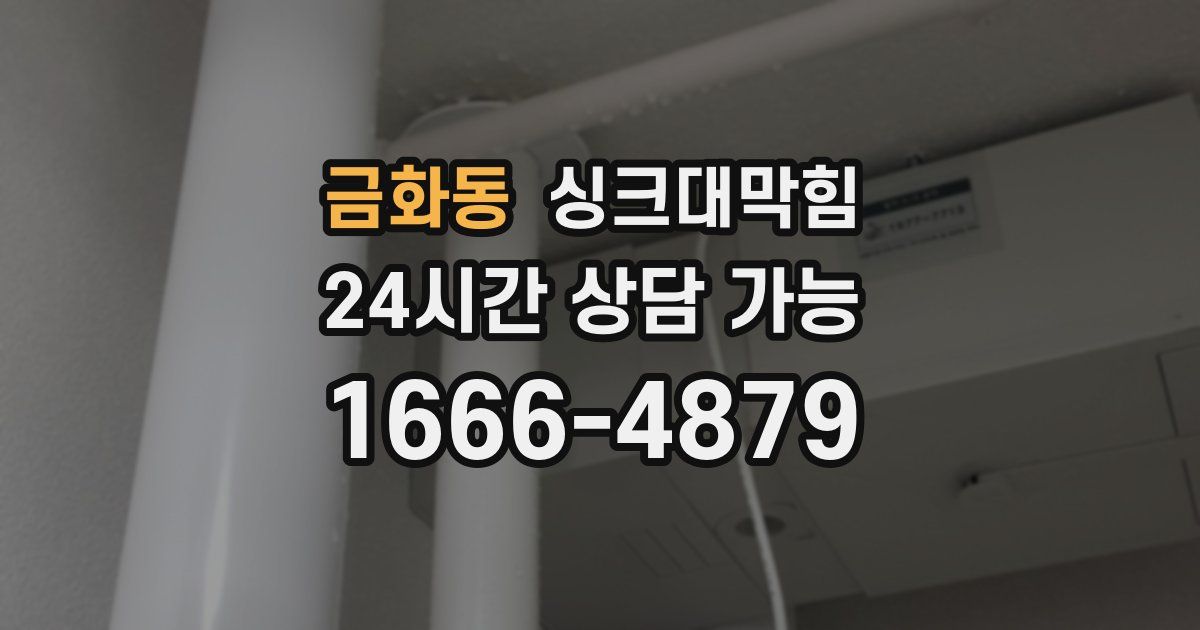 금화동 싱크대 뚫기