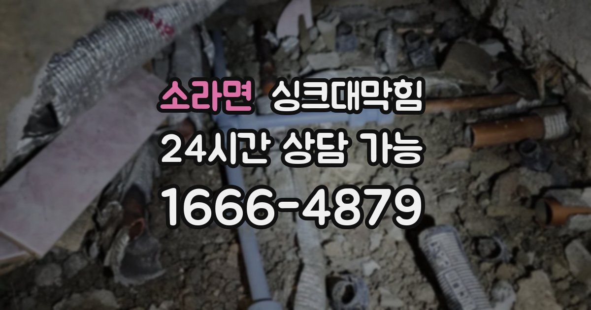 소라면 싱크대 뚫기