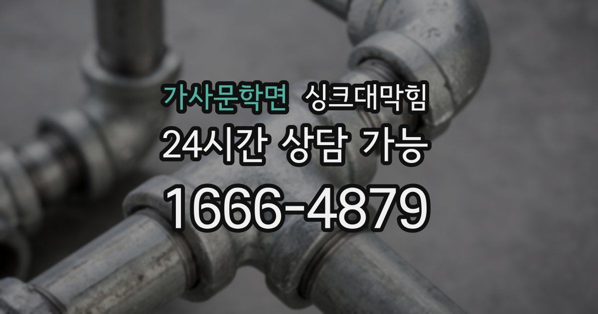 가사문학면 싱크대 뚫기
