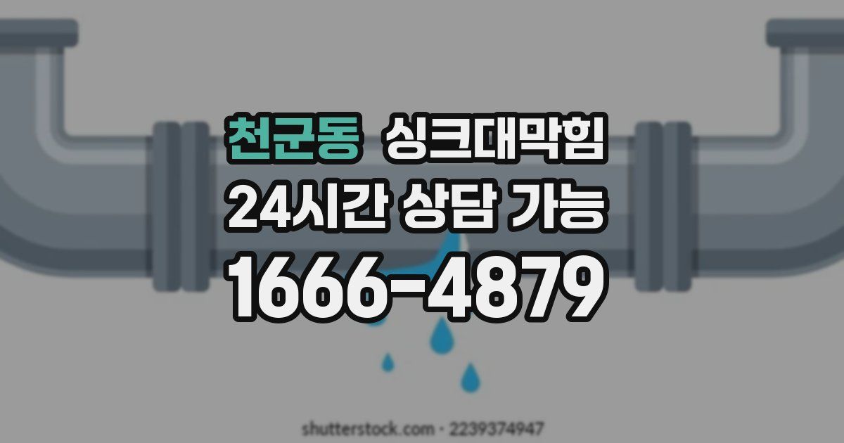 천군동 싱크대 뚫기