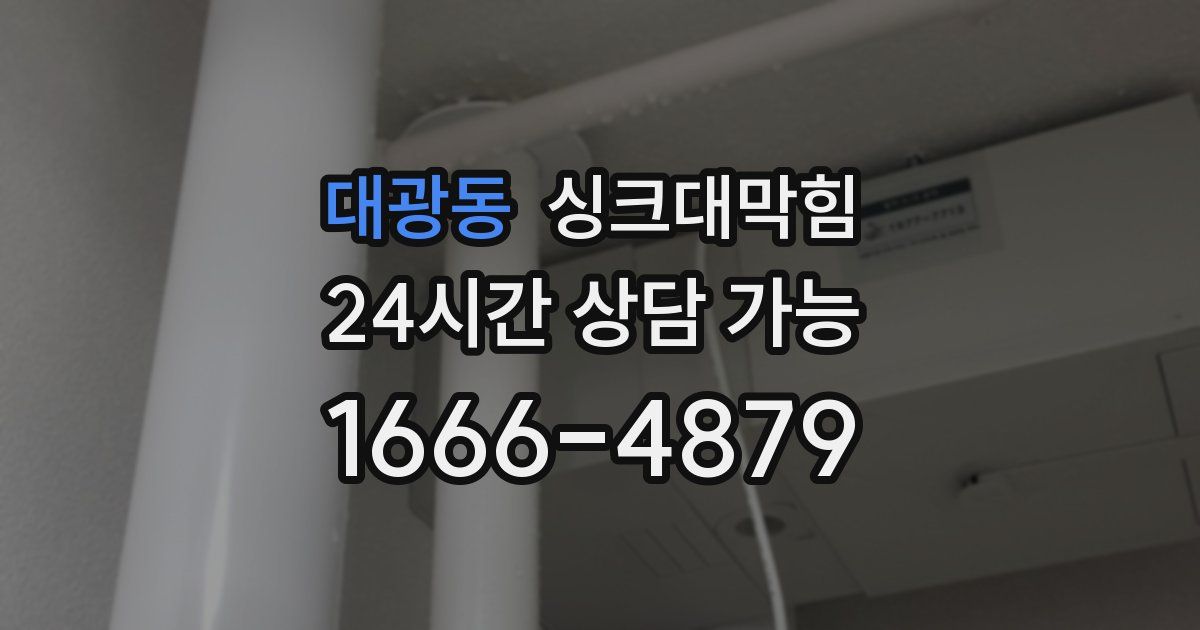 대광동 싱크대 뚫기