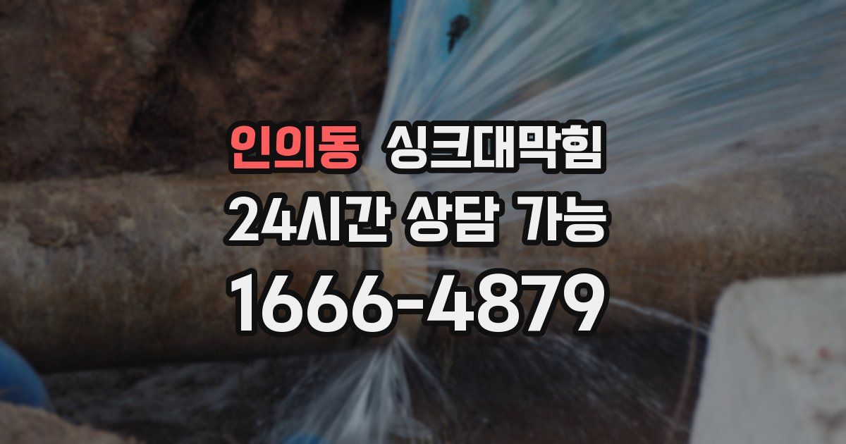 인의동 싱크대 뚫기