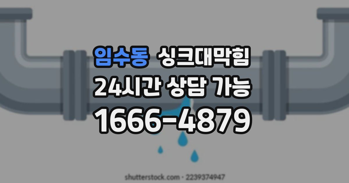 임수동 싱크대 뚫기