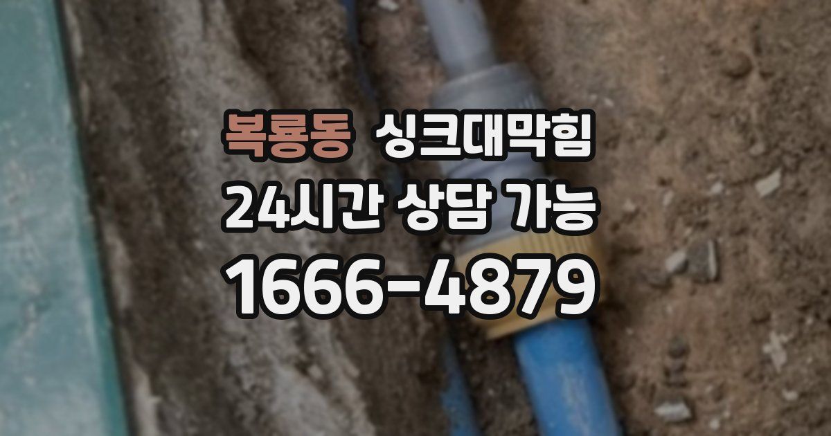 복룡동 싱크대 뚫기