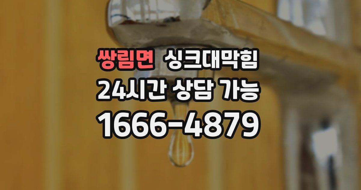 쌍림면 싱크대 뚫기