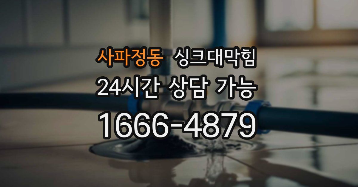 사파정동 싱크대 뚫기