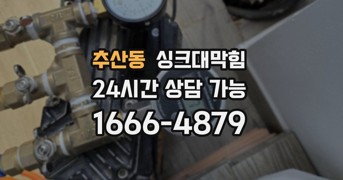 추산동 싱크대 뚫기