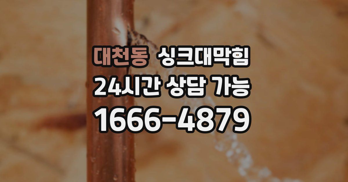 대천동 싱크대 뚫기