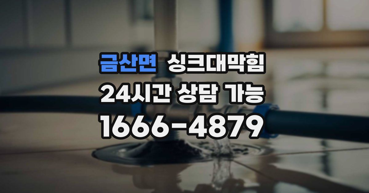 금산면 싱크대 뚫기