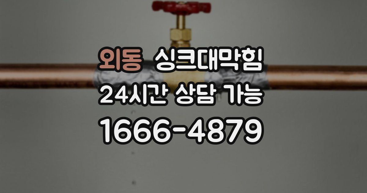 외동 싱크대 뚫기