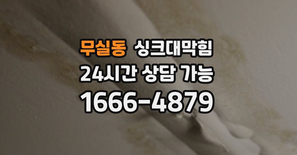 무실동 싱크대 뚫기