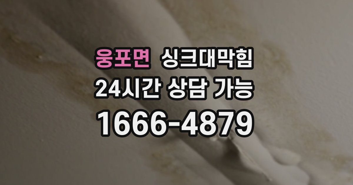 웅포면 싱크대 뚫기