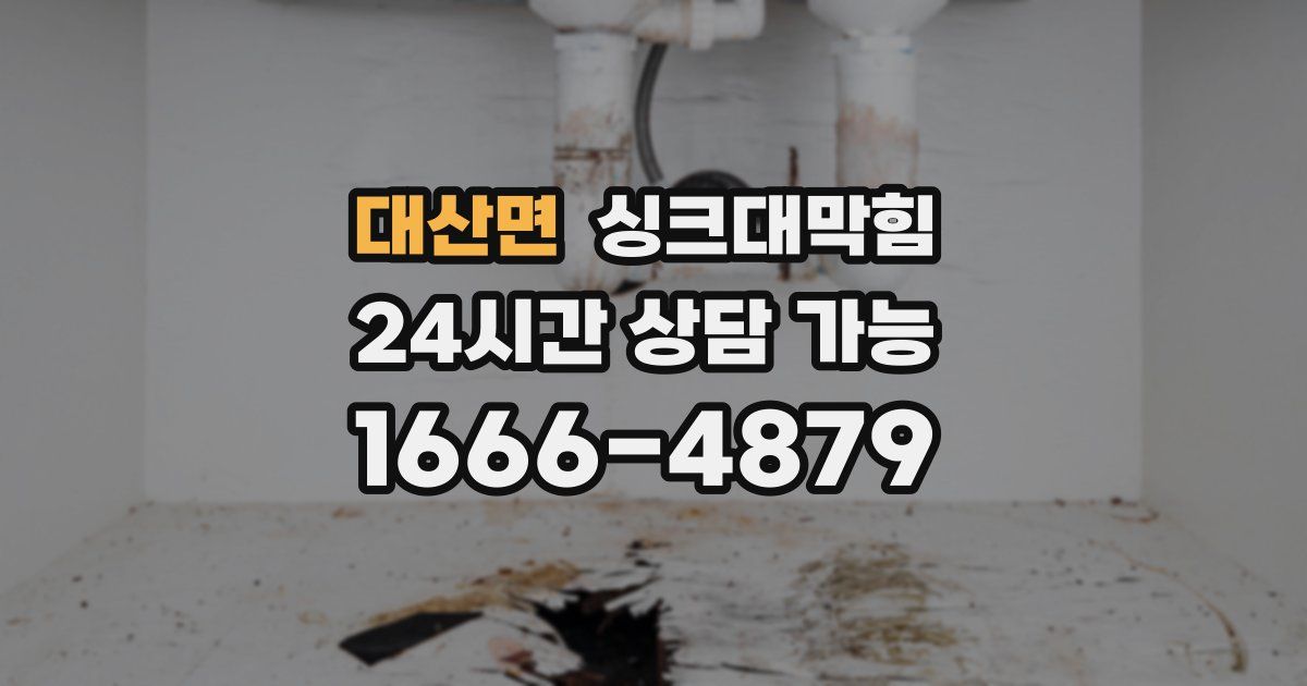 대산면 싱크대 뚫기